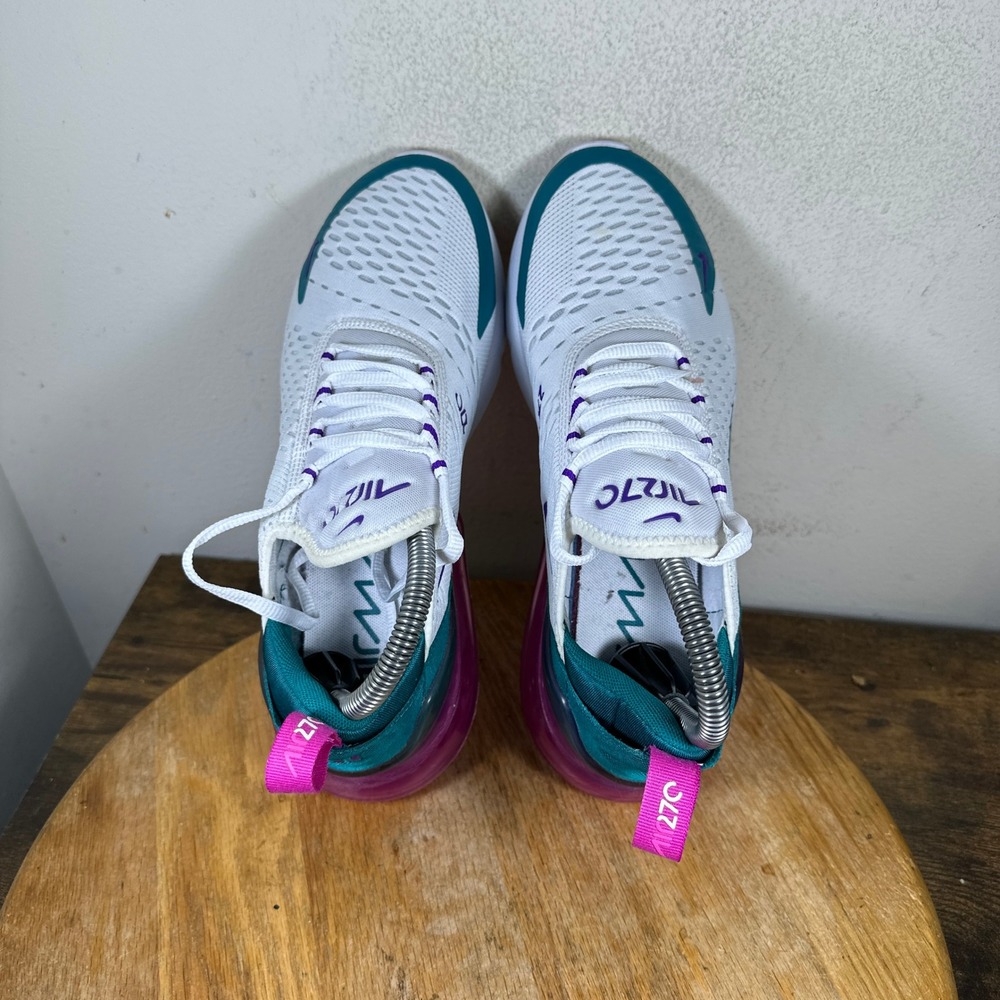 Nike Air Max 270 Womens White Teal Purple Pink Running Shoes CW7061-100 Size 8 - Picture 3 of 8